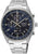 Reloj cronógrafo para hombre con esfera azul oscuro, correa de acero inoxidable y cronómetro