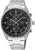 Reloj de hombre con esfera negra, cronógrafo y brazalete de acero inoxidable