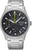 Seiko Cronógrafo para hombre: brazalete de acero, esfera negra, totalizadores de cronógrafo.