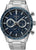 Reloj de hombre con esfera azul, subesferas de cronógrafo y correa de acero inoxidable