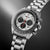 Reloj Seiko para hombre con correa de acero inoxidable plateado, esfera blanca y cronógrafo