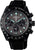 Reloj Seiko para hombre con correa de tela negra, esfera verde oscuro, cronógrafo y taquímetro.