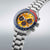 Reloj Seiko Prospex para hombre con esfera naranja, bisel azul y brazalete de acero inoxidable
