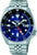 Reloj Seiko 5 Sports para hombre con esfera azul, manecilla GMT y brazalete de metal