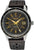 Reloj Seiko para hombre con esfera oscura, marcadores dorados, correa de cuero, visualización de fecha