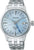 Pulsera de acero inoxidable para hombre, brazalete plateado, esfera azul con indicador GMT