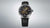 Reloj de hombre con correa de cuero negra y esfera redonda, caja plateada