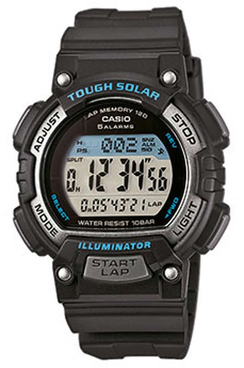 Reloj digital Tough Solar para mujer en color negro, con correa de plástico y pulsadores