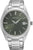 Reloj Seiko para hombre con correa de acero inoxidable, esfera redonda verde, indicador de fecha a las 6