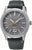 Reloj de hombre: caja plateada, esfera gris, correa de textil negro