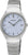 Reloj de mujer con pulsera de acero inoxidable plateado, caja redonda y esfera azul