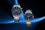 Conjunto de dos relojes para hombre con correa de acero inoxidable plateado, esfera azul y cronógrafo