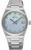Reloj Seiko para mujer con esfera de nácar azul, brazalete plateado y ventana de fecha