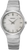 Reloj Seiko para mujer con pulsera de acero inoxidable plateada y esfera plateada, índices de piedras