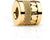 Colgante Bering Jewelry de acero inoxidable, dorado, cilíndrico con cordón trenzado