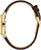 Reloj Seiko para mujer con correa de cuero marrón y bisel dorado de la página