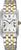 Reloj de mujer con esfera rectangular, números romanos, manecilla azul, correa de acero inoxidable dorada