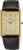 "Reloj de mujer con caja dorada, esfera beige y correa de cuero negra, Seiko"