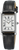 Reloj Seiko para mujer con correa de cuero negra, esfera cuadrada con números romanos