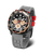Vostok Europe herrklocka med grått silikonarmband och svart urtavla, röd