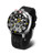 Herrklocka med svart urtavla och svart silikonarmband, kronograf-look