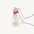 Colgante con figura de Snoopy de plata de ley y bufanda roja en bola de nieve