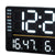 Digital klocka med LED-display, svart, visar tid samt temperatur/luftfuktighet.