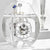 Reloj de mesa en campana de cristal con movimiento visible y esfera analógica