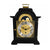 Reloj de mesa negro con indicador de fase lunar, esfera y marco decorativo dorados