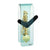 Reloj de mesa con carcasa de acrílico transparente y mecanismo visible, manecillas negras