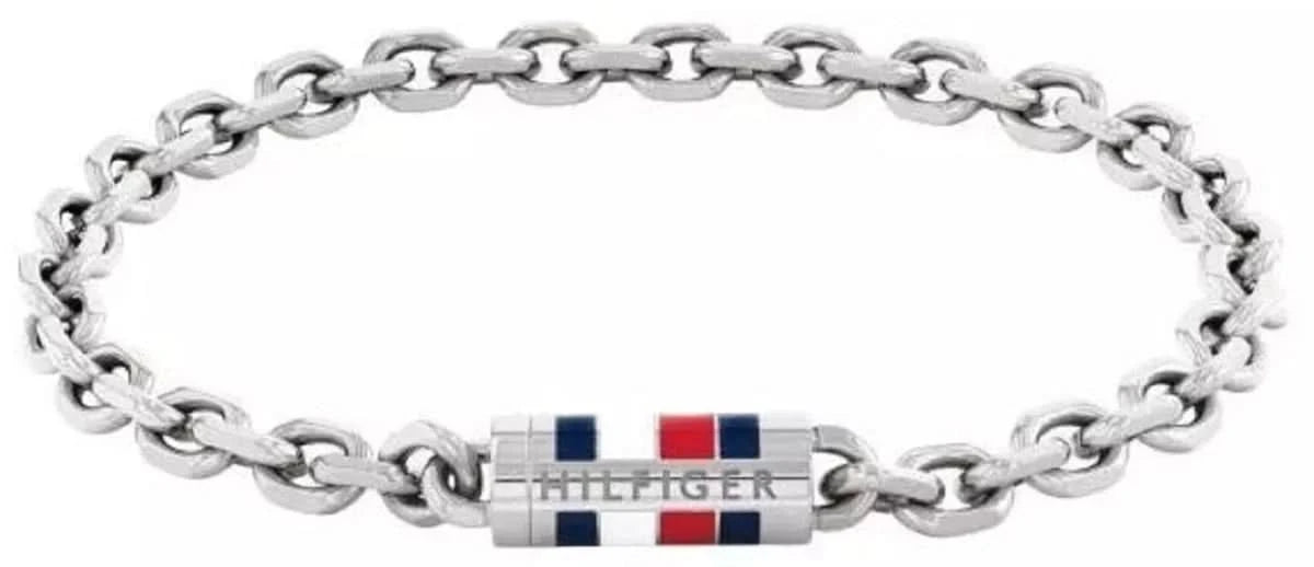 Pulsera de hombre de acero inoxidable con eslabones y placa rectangular Tommy Hilfiger