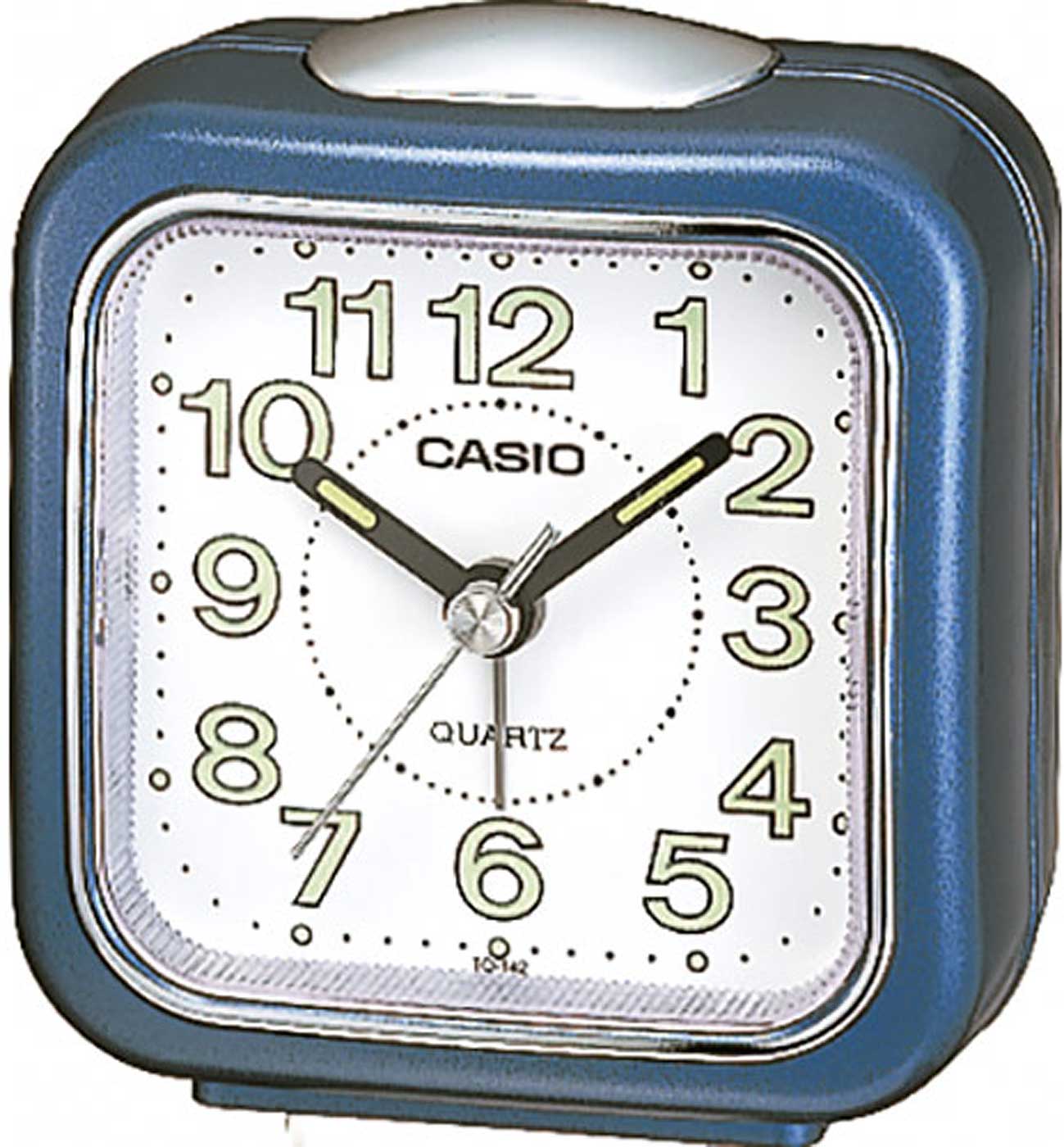 Despertador analógico Casio azul con esfera blanca y números negros
