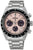 Reloj Seiko Prospex para hombre: cronógrafo solar, correa de acero inoxidable plateado, esfera rosa