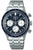 Reloj cronógrafo para hombre con correa de acero inoxidable, esfera azul y bisel taquímetro