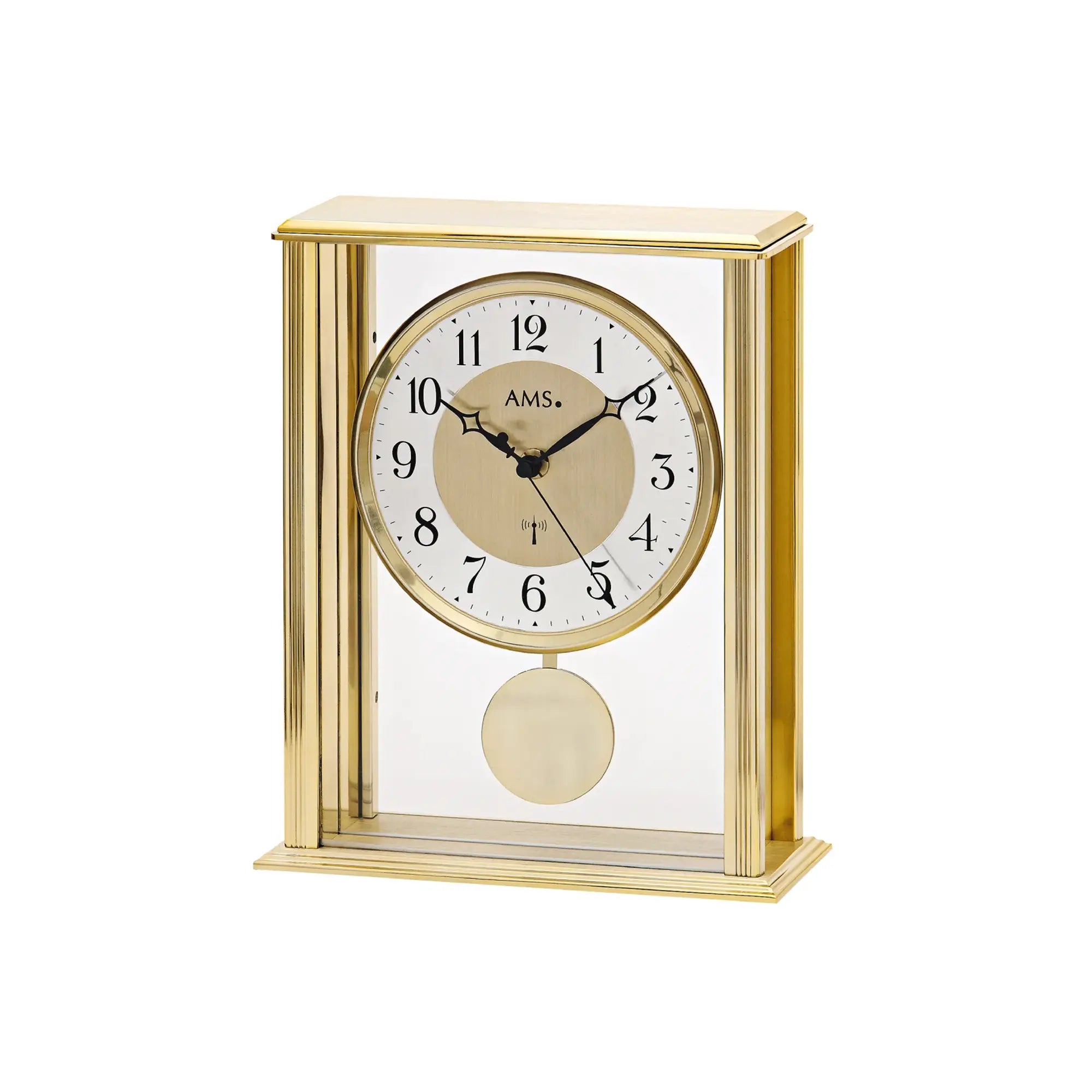 Reloj de mesa AMS Biel F5191 color latón • Radiocontrolado • Números arábigos