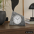 Reloj de sobremesa AMS F5176 de piedra natural • Radiocontrolado • Carcasa de madera con revestimiento de piedra
