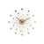 Runde goldene Sunburst-Wanduhr mit strahlenförmigen Stäben und Kristallkugeln