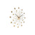 Goldene Sunburst-Wanduhr mit Kugel- und Stab-Design, runder Mitte und Zeigern