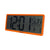 Karlsson Retro-LCD-Wanduhr, orangefarbener Rahmen mit AM/Tag- und Datumsanzeige