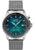 Reloj de hombre con esfera turquesa, brazalete de eslabones metálicos y ventana de fecha en caja de acero inoxidable