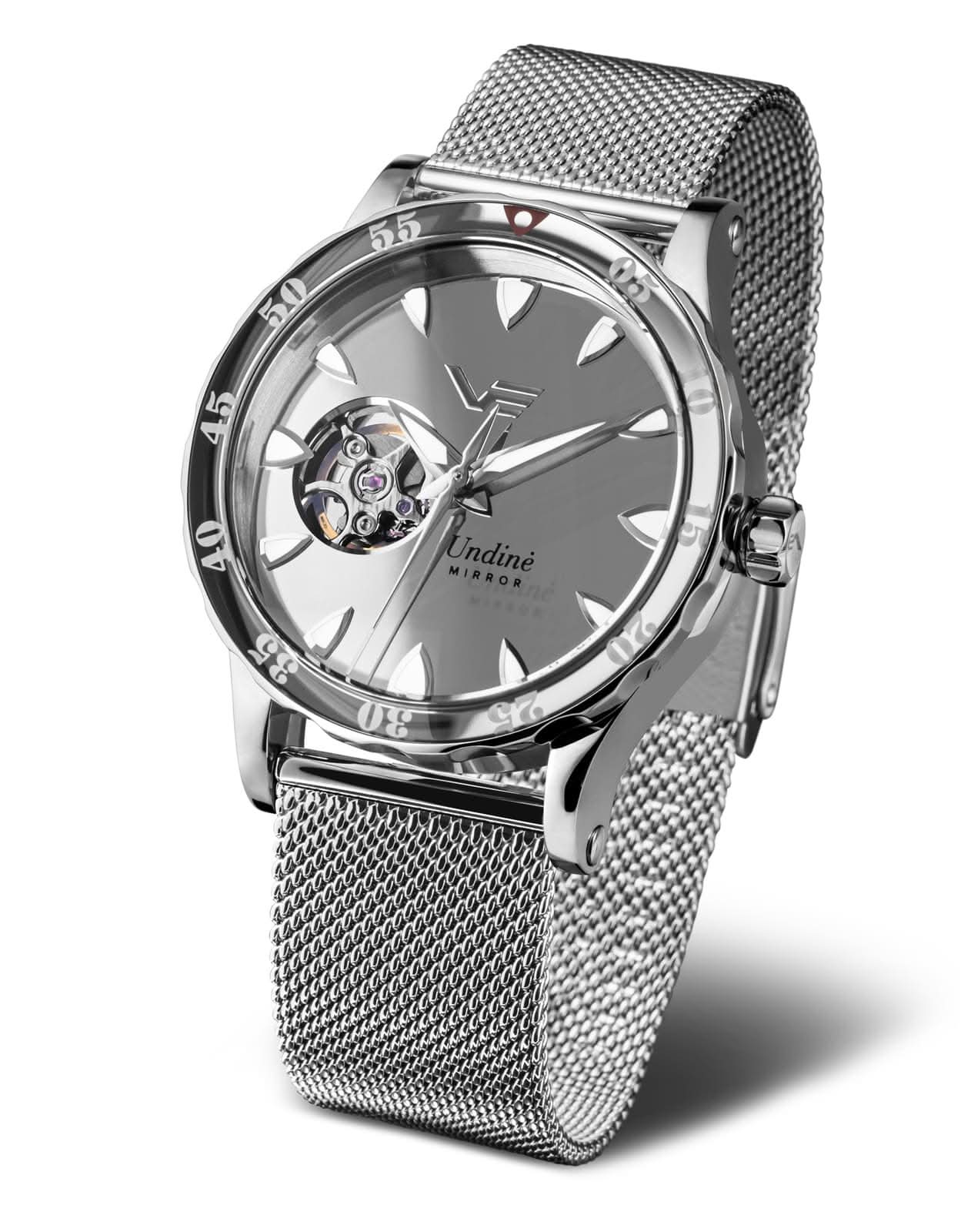 Reloj Vostok Europe para mujer Undine con brazalete de metal plateado y esfera redonda