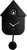 Reloj de pared Karlsson con diseño de casa, reloj de plástico negro con apertura dorada y manecillas blancas