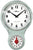 Reloj de pared Atlanta con carcasa verde menta, esfera blanca y temporizador rojo en la parte inferior
