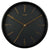 Reloj de pared Karlsson con esfera negra y manecillas doradas, diseño minimalista