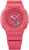 Reloj digital rojo para mujer con esfera redonda y correa de silicona.