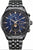 Reloj de hombre con esfera azul, correa de acero inoxidable y subesfera de fases lunares
