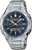 Reloj Casio para hombre con correa de acero inoxidable, esfera azul y pantalla digital