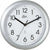 Reloj de pared con marco plateado y esfera blanca, números romanos, 25 cm Ø