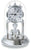 Reloj de mesa Haller de metal con cúpula de cristal y esfera romana, manecillas redondas.