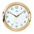 Reloj de pared Atlanta con marco de plástico beige y esfera blanca, manecillas negras